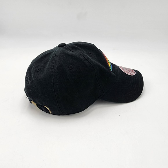 Austin FC Pride Dad Hat Cap Strap Back Mitchell & Ness Black Rainbow - Picture 4 of 7